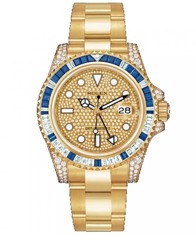 Rolex 116758SA pave GMT-Master II 40mm Yellow Gold - фото 2
