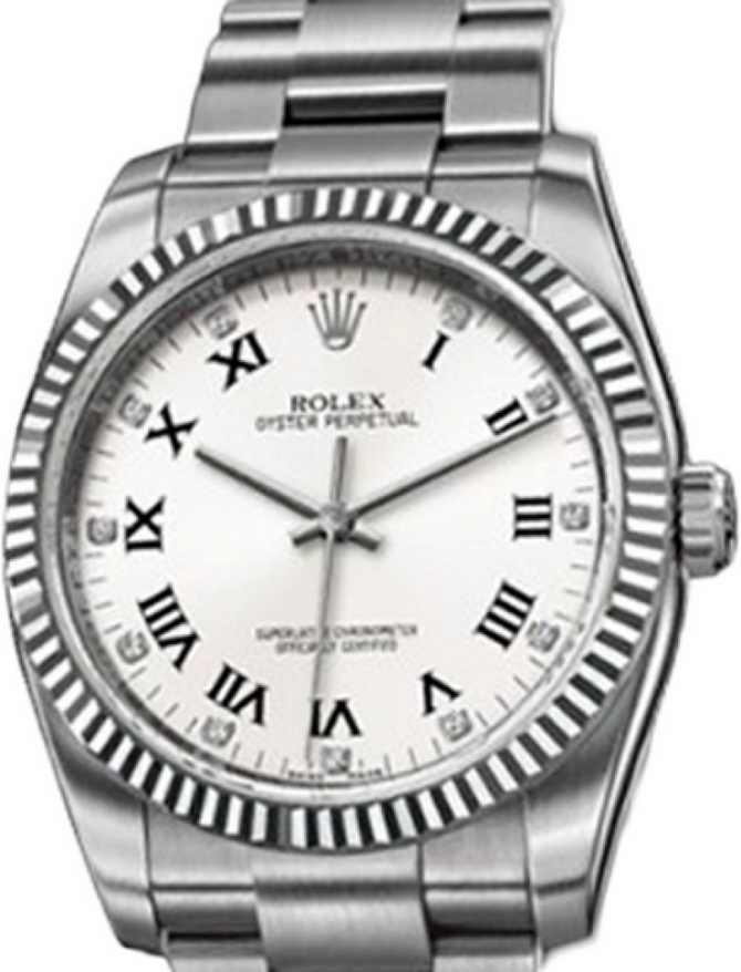 Rolex 116034 White D Oyster Perpetual 36 mm Steel and White Gold - фото 1