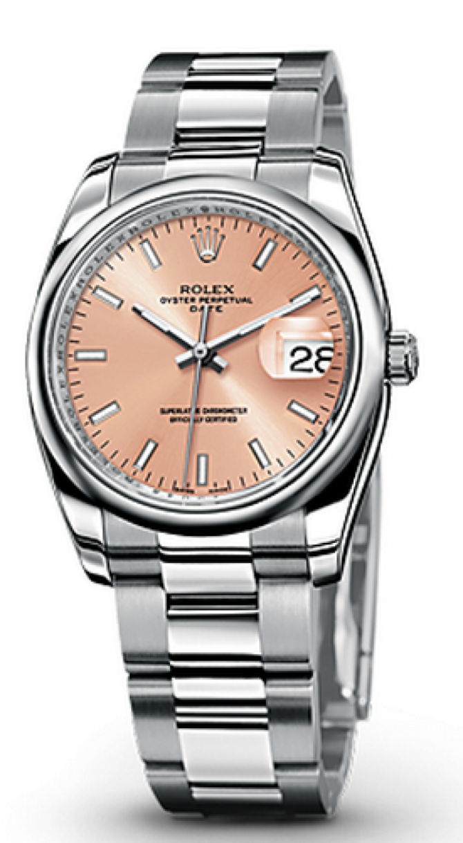 Rolex 115200 Pink Oyster Perpetual Date Steel - фото 1
