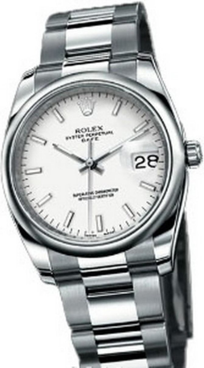 Rolex 115200 White Oyster Perpetual Date Steel - фото 1