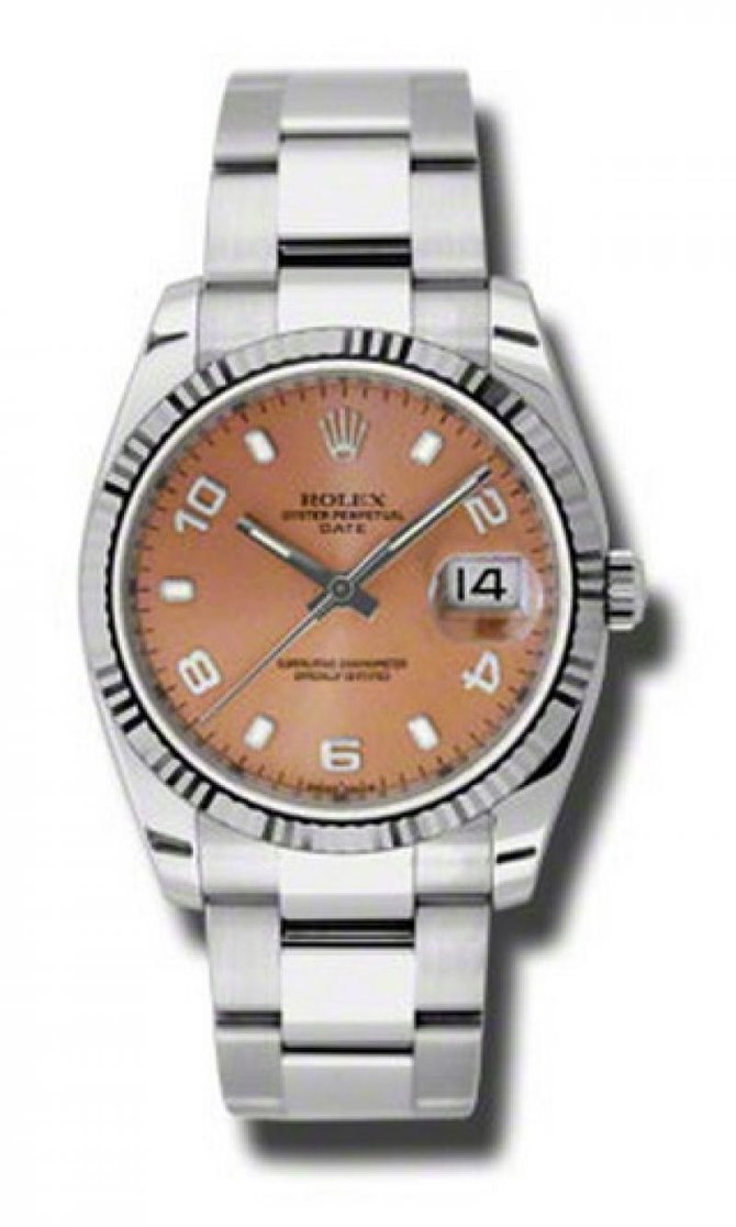 Rolex 115234 pao Oyster Perpetual Date Steel and White Gold - фото 1