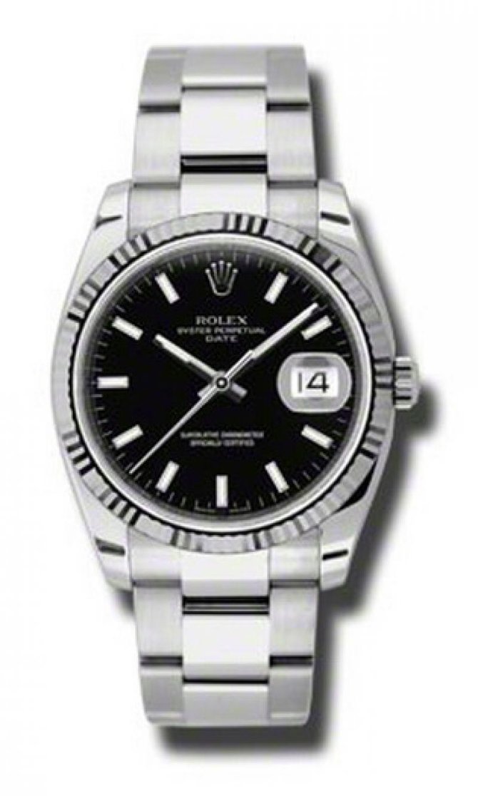 Rolex 115234 bkso Oyster Perpetual Date Steel and White Gold - фото 1
