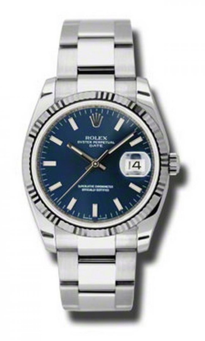 Rolex 115234 blio Oyster Perpetual Date Steel and White Gold - фото 1