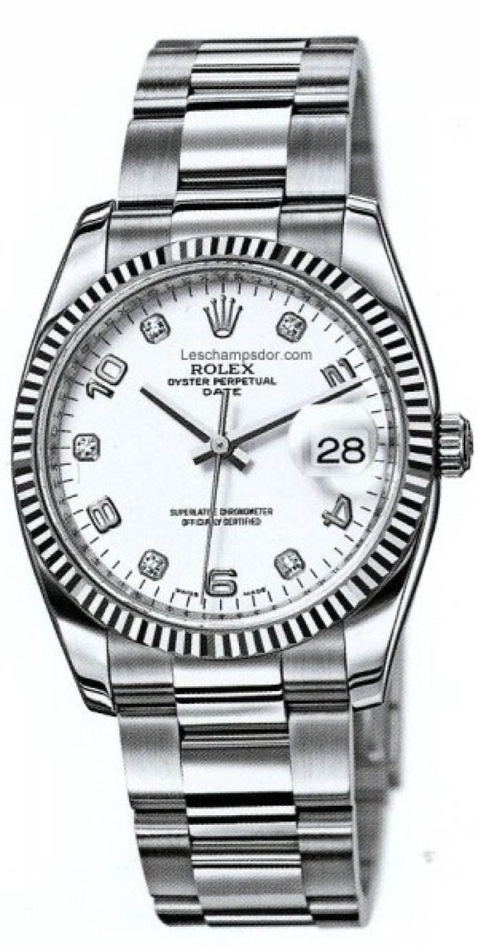 Rolex 115234 Silver D Oyster Perpetual Date Steel and White Gold - фото 1