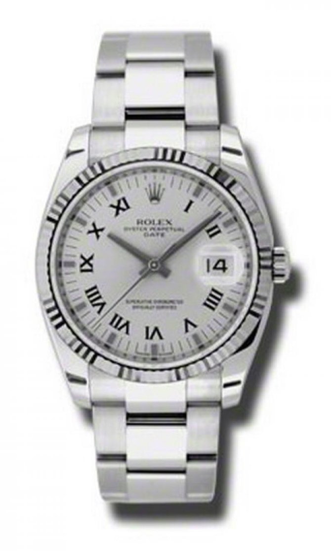 Rolex 115234 sro Oyster Perpetual Date Steel and White Gold - фото 1