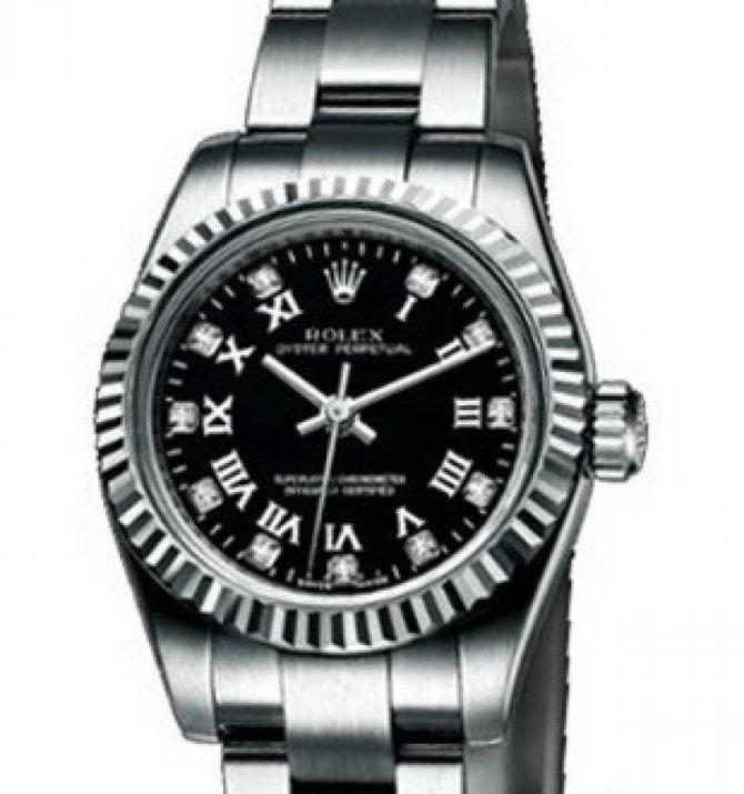 Rolex 176234 Black D Oyster Perpetual Lady Steel and White Gold - фото 1