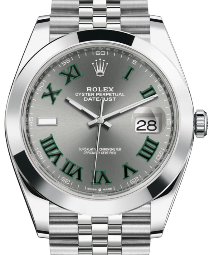 Rolex 126300 Slate Datejust 41 Steel Smooth Bezel Jubilee