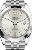 Rolex Часы Rolex Datejust 126300 Silver 41 Steel Smooth Bezel Jubilee