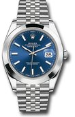 Rolex Часы Rolex Datejust 126300 Blue 41 Steel Smooth Bezel Jubilee