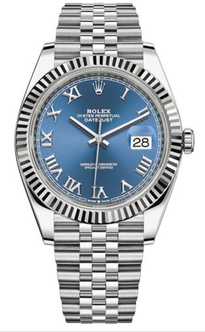 Rolex 126334 Blue Roman Datejust 41 White Rolesor Jubilee
