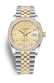 Rolex Часы Rolex Datejust m126283rbr-0029 Oystersteel and Yellow gold Diamonds 36