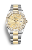 Rolex Datejust m126283rbr-0030 Oystersteel and Yellow gold Diamonds 36