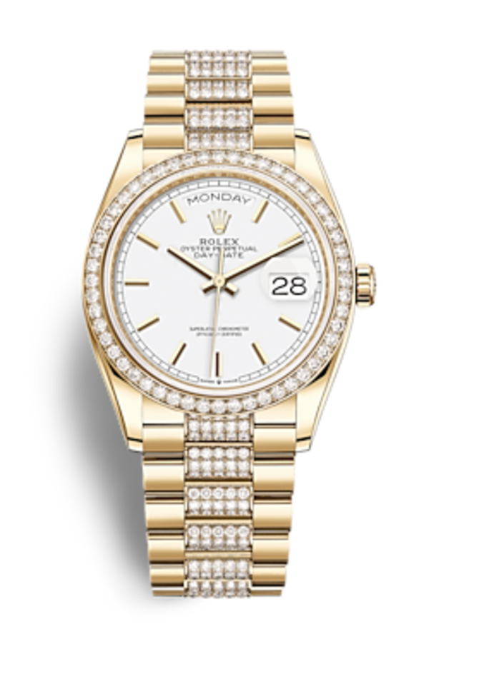 Rolex m128348rbr-0048 Day-Date Yellow gold and Diamonds 36