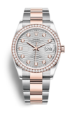 Rolex Datejust m126281rbr-0028 Oystersteel Everose gold and Diamonds