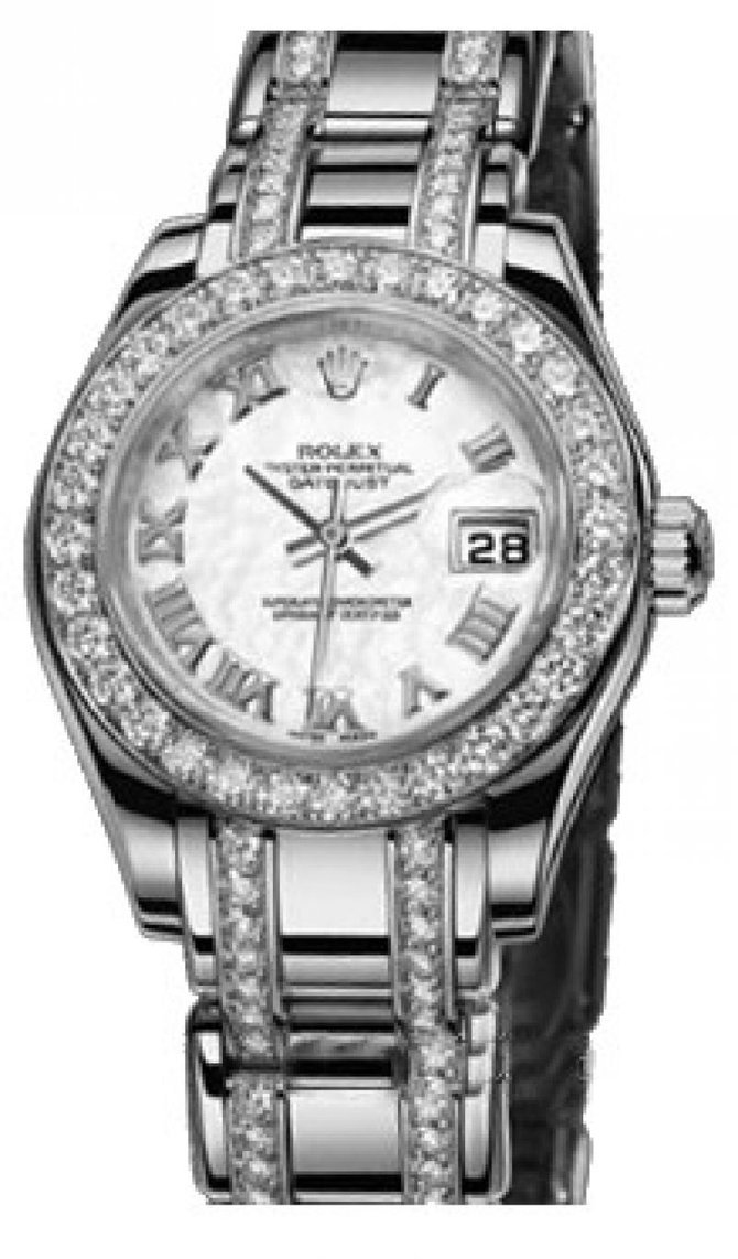 Rolex 80299 White MOP Datejust Ladies Pearlmaster 29mm White Gold - фото 1