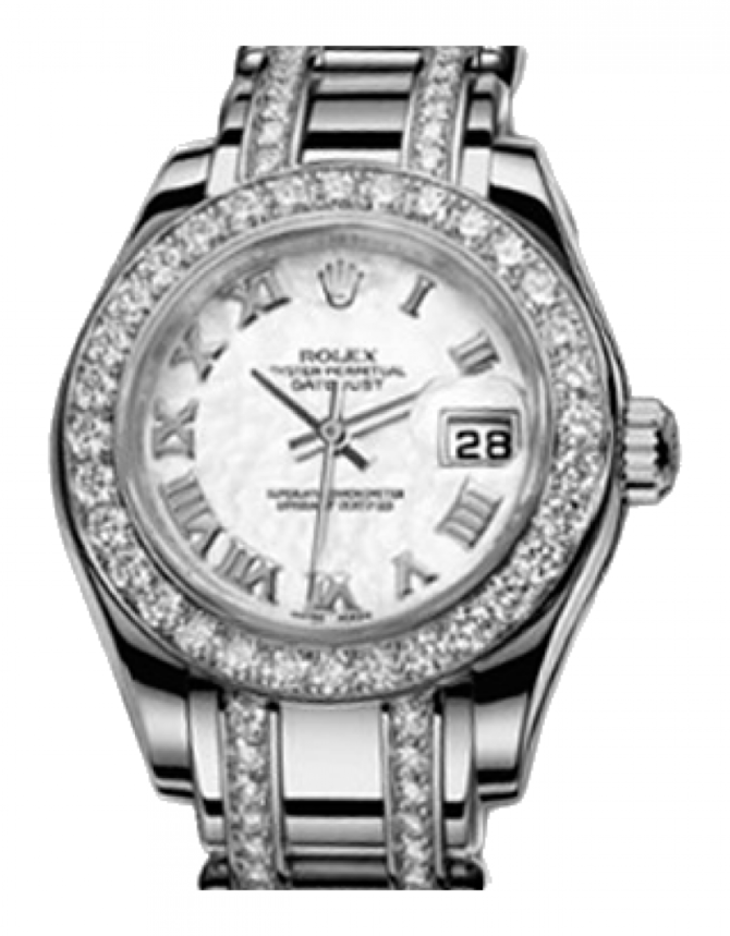 Rolex 80299 White MOP Datejust Ladies Pearlmaster 29mm White Gold - фото 2