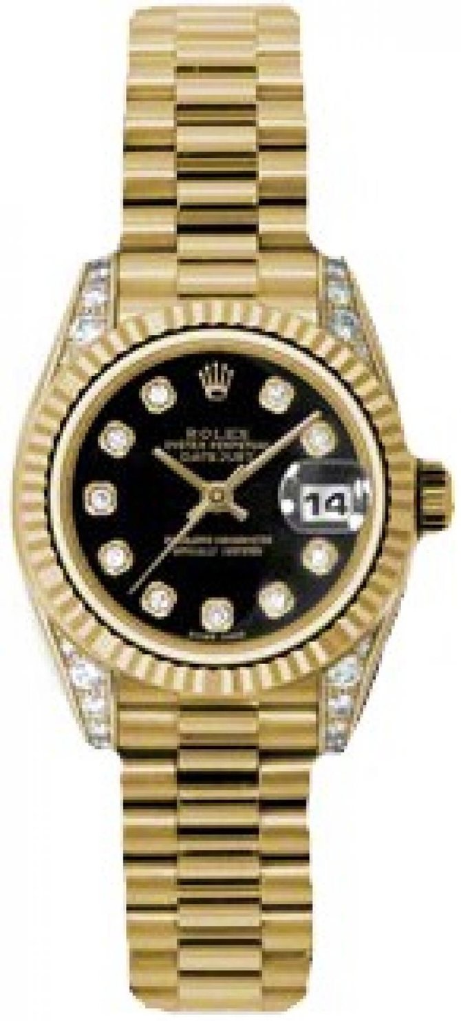 Rolex 179238 bkdp Datejust Ladies 26mm Yellow Gold