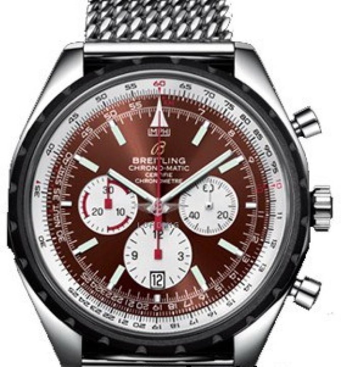 Breitling A1460C SS-Brown_White-SS Chrono-Matic 49