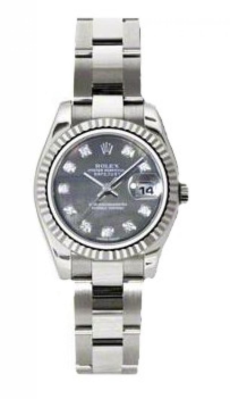 179179 dkmdo Rolex 26mm White Gold Datejust Ladies