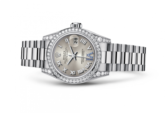 Rolex 179159 Silver Rubies Datejust Ladies 26mm White Gold - фото 3