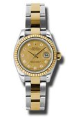 Rolex Datejust Ladies 179173 chgdmdo 26mm Steel and Yellow Gold