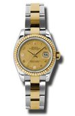 Rolex Datejust Ladies 179173 chgdmdao 26mm Steel and Yellow Gold