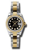 Rolex Datejust Ladies 179173 bkdo 26mm Steel and Yellow Gold