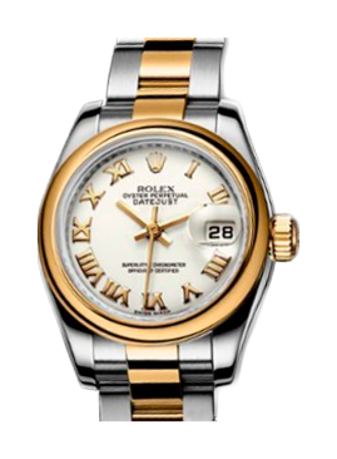 Rolex 179163 White Rome Datejust Ladies 26mm Steel and Yellow Gold - фото 2
