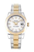 Rolex Datejust Ladies 179163 White 26mm Steel and Yellow Gold