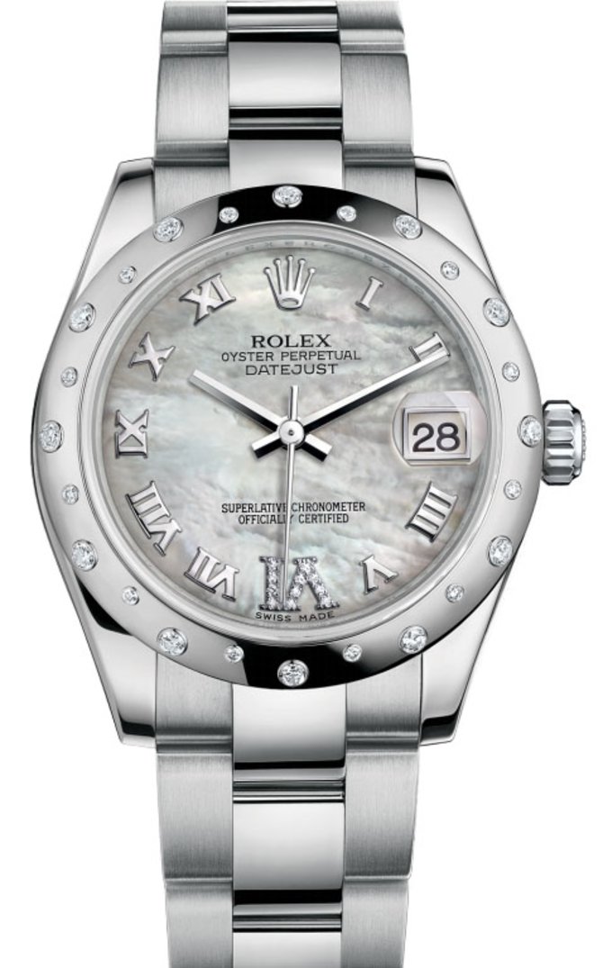 Rolex 178344 mdro Datejust 31mm Steel and White Gold