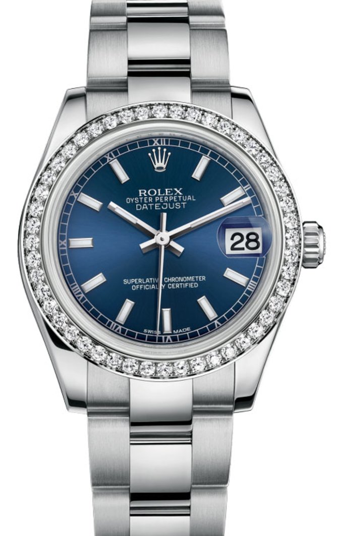 Rolex 178384 blio Datejust 31mm Steel and White Gold