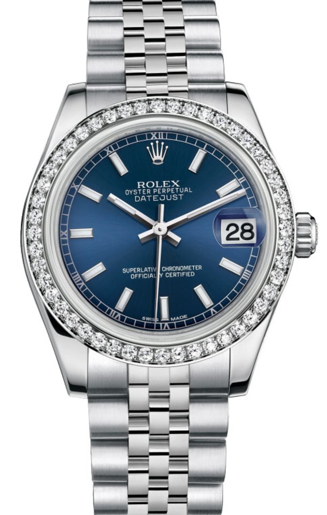 Rolex 178384 blij Datejust 31mm Steel and White Gold