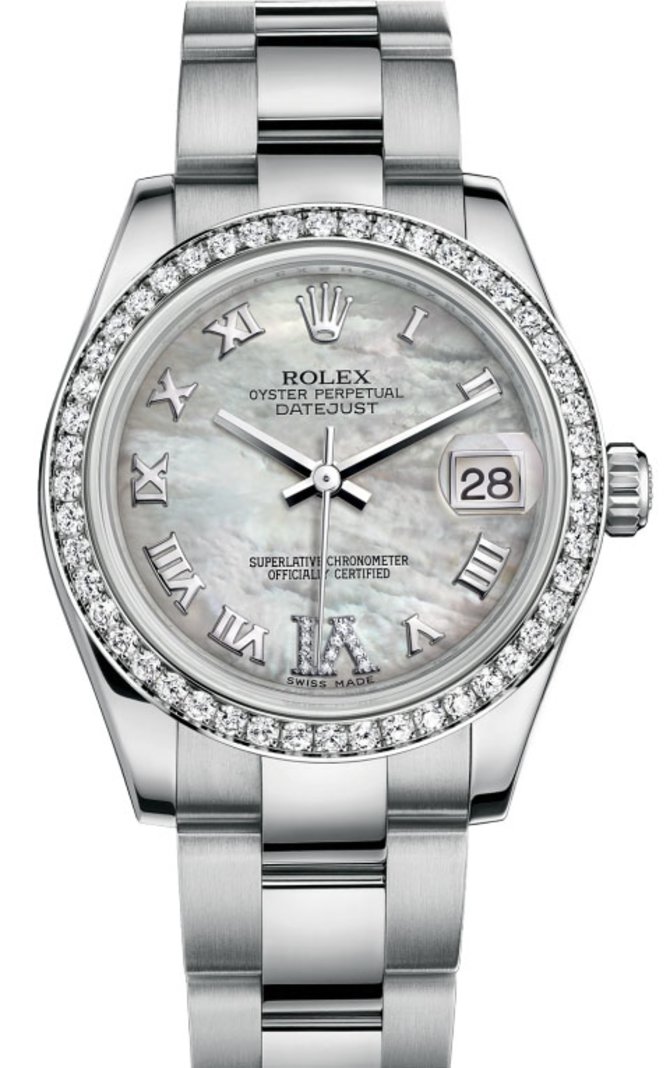 Rolex 178384 mdro Datejust 31mm Steel and White Gold