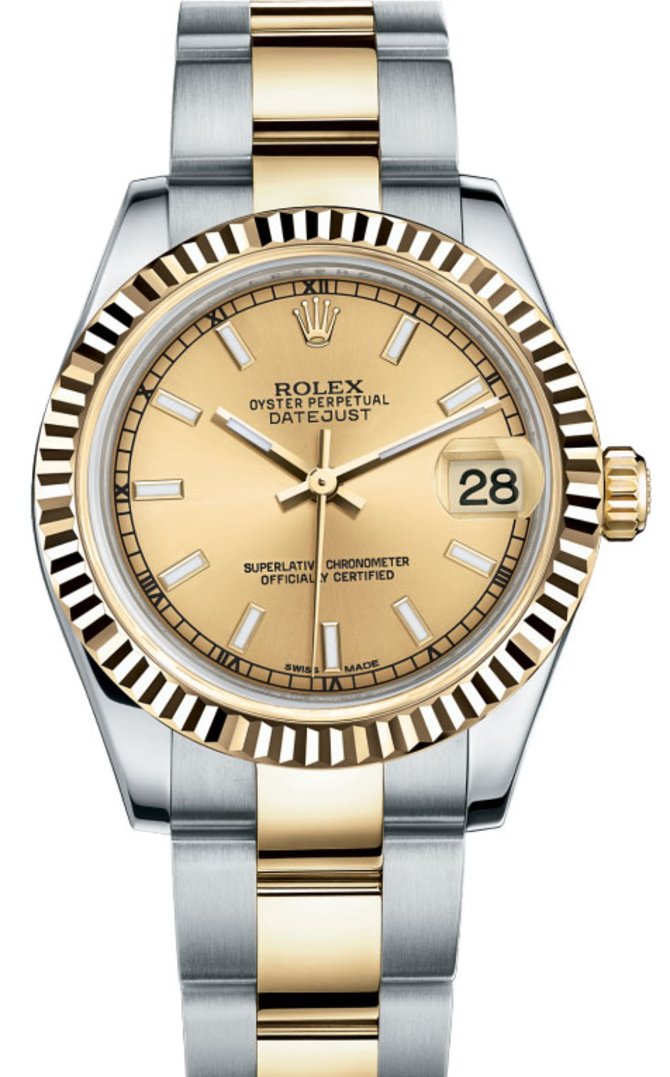rolex datejust 31mm steel and yellow gold